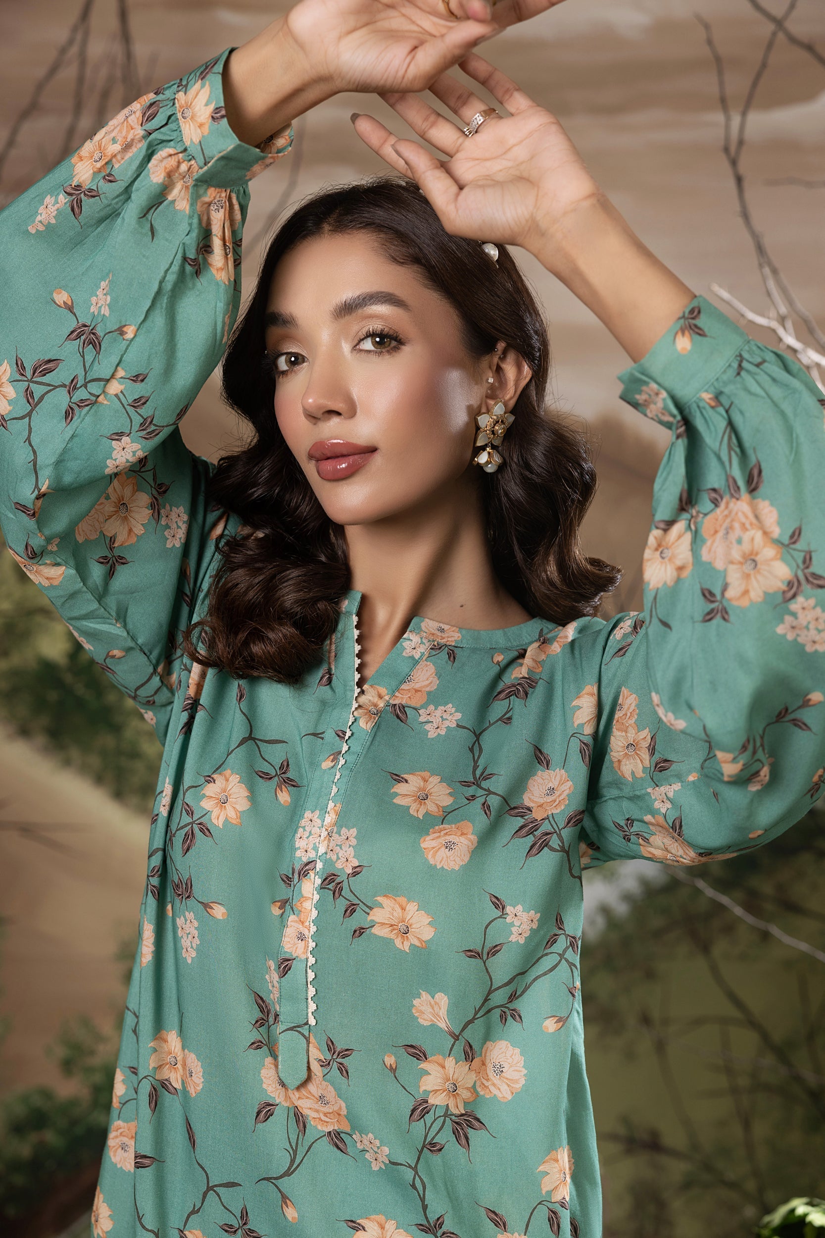 Lakhany Ready to wear Printed Cottel Shirt & Trouser Women 2pcs