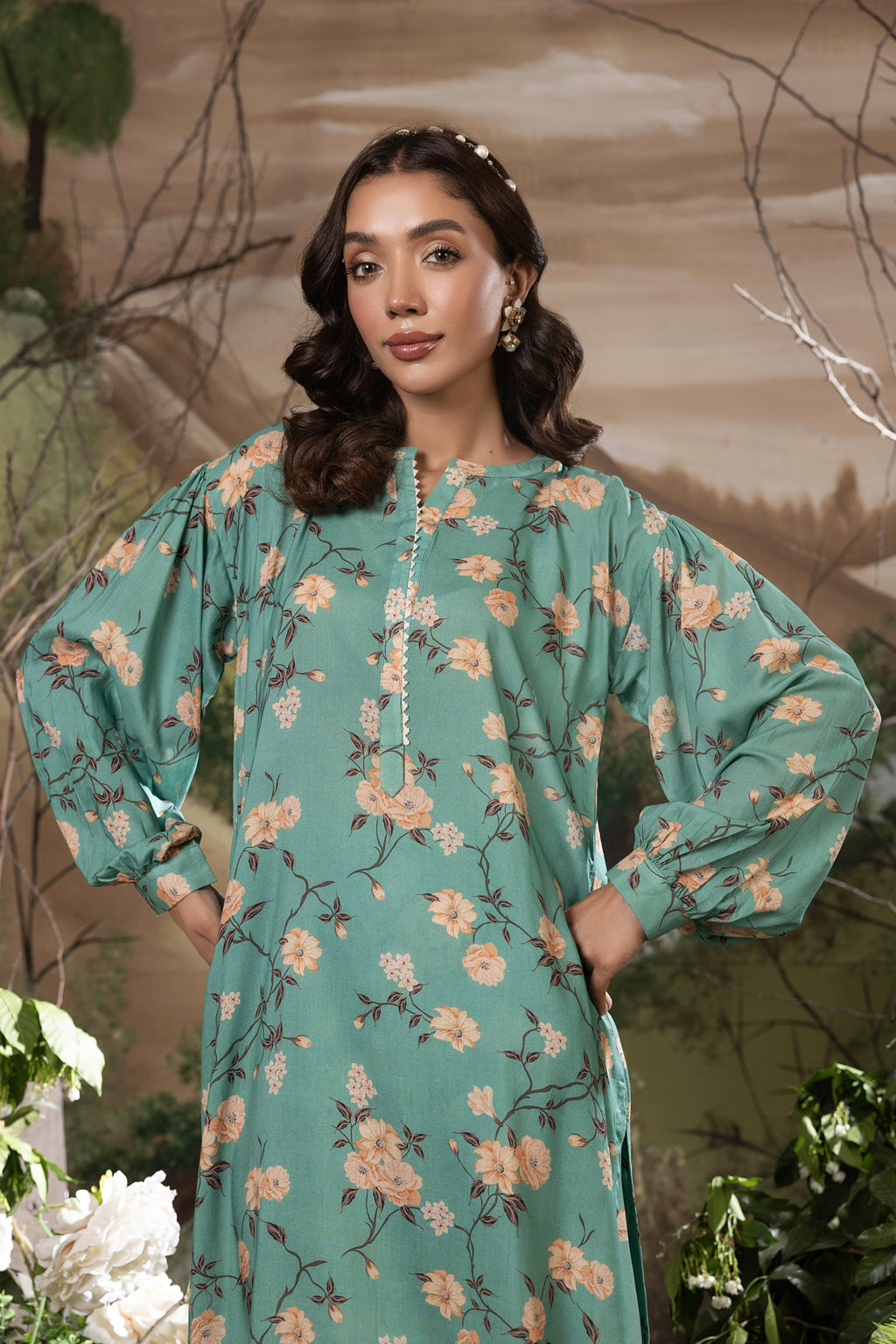 Lakhany Ready to wear Printed Cottel Shirt & Trouser Women 2pcs