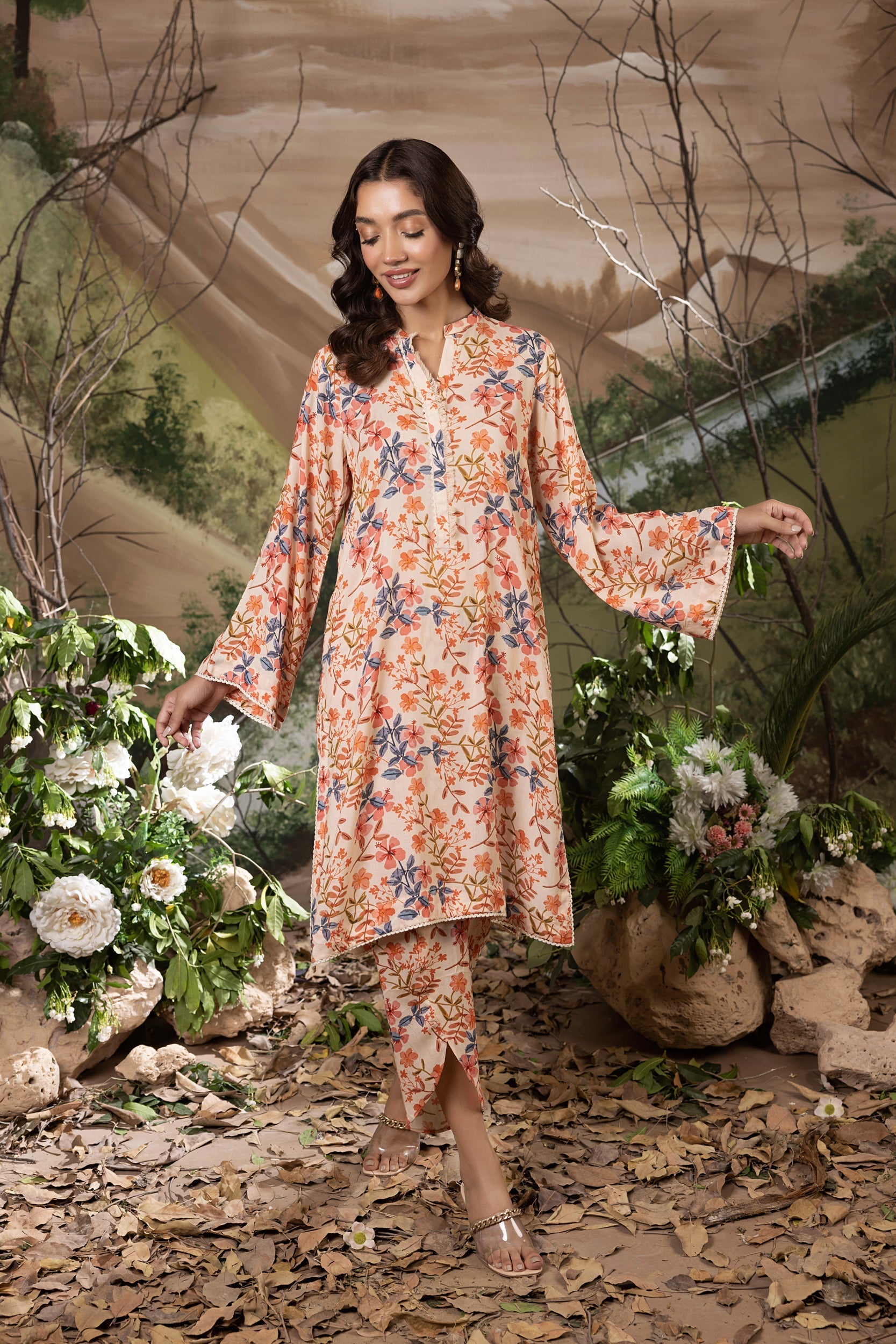 Lakhany Ready to wear Printed Cottel Shirt & Trouser Women 2pcs