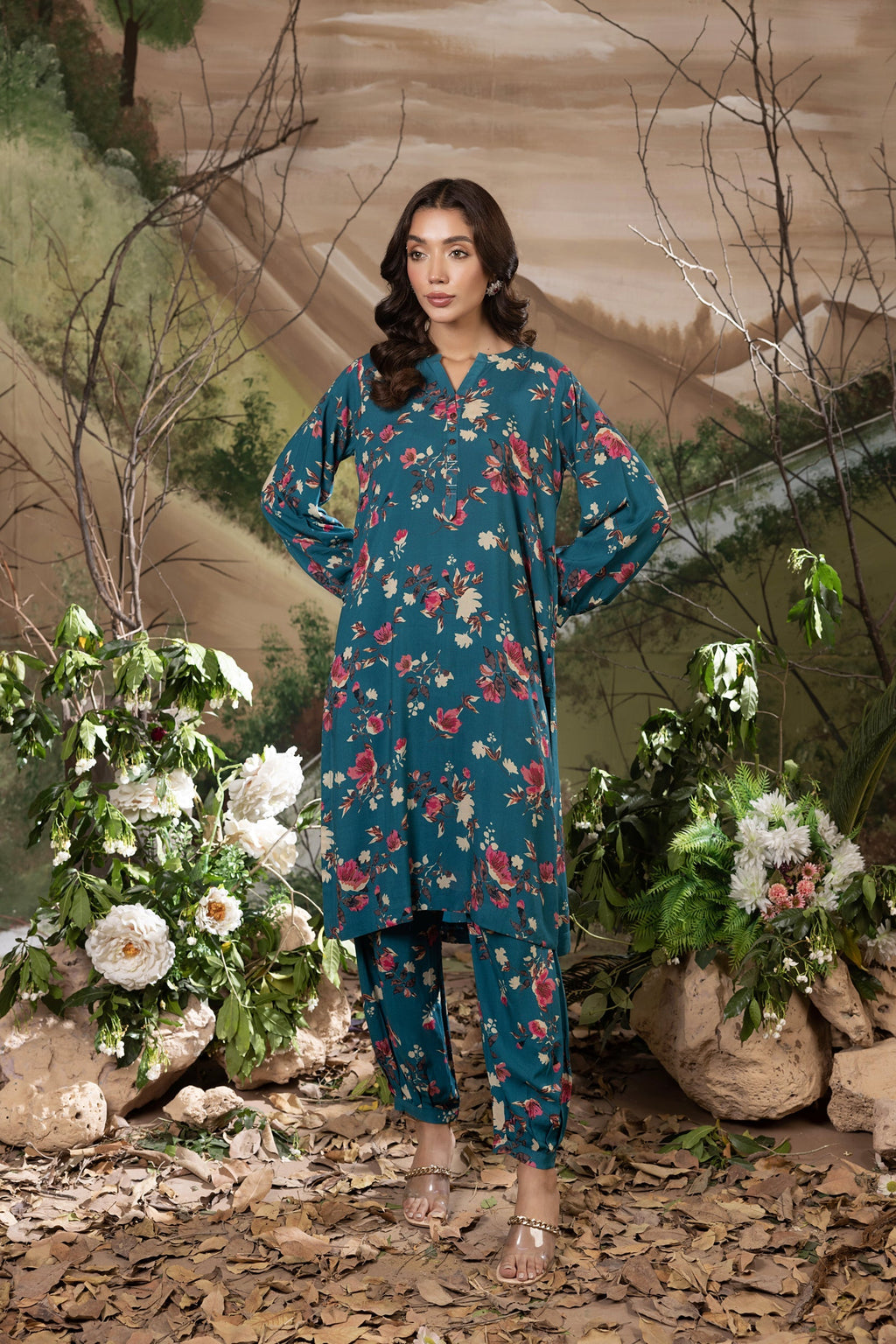 Lakhany Ready to wear Printed Cottel Shirt & Trouser Women 2pcs