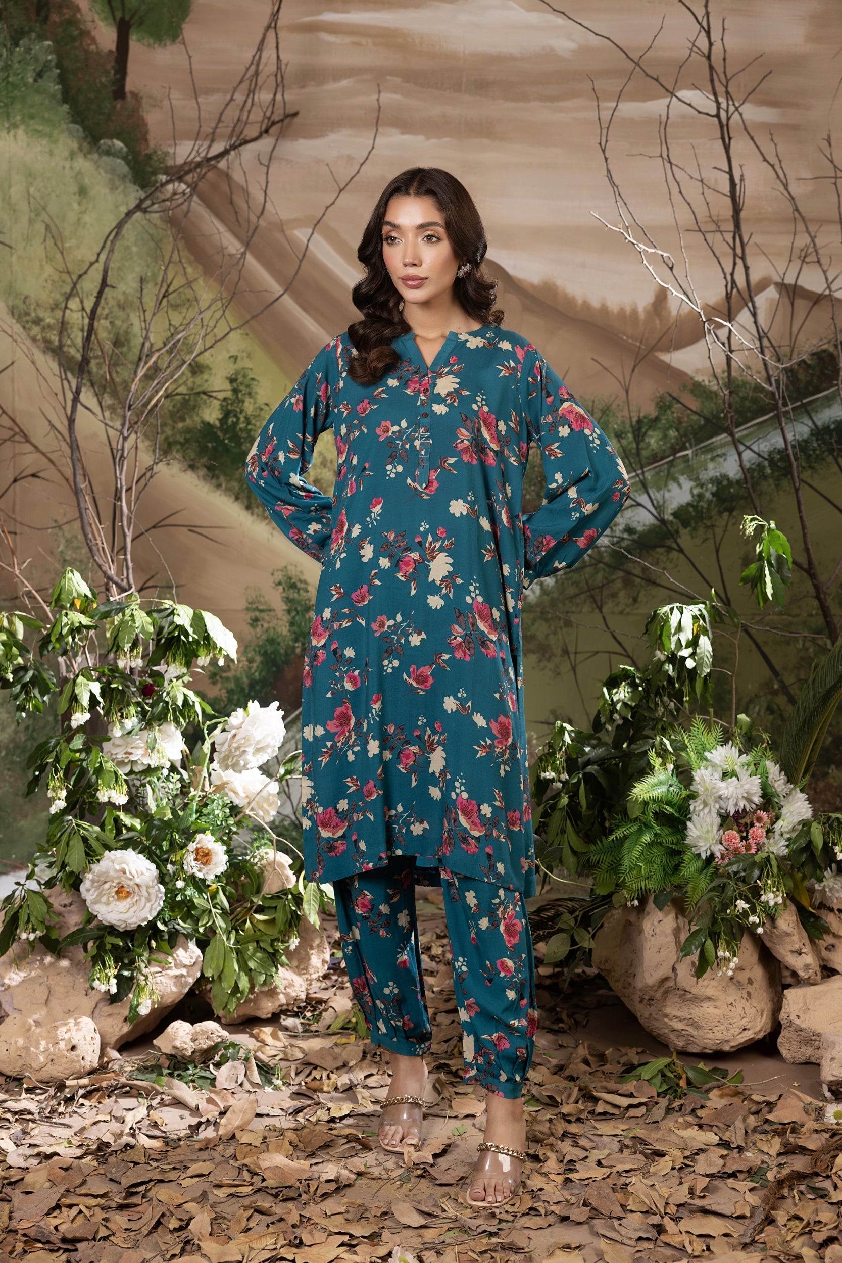 Lakhany Ready to wear Printed Cottel Shirt & Trouser Women 2pcs