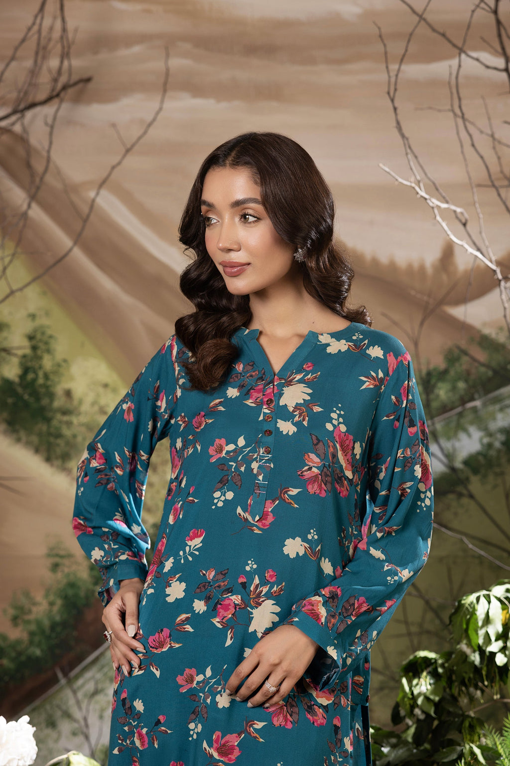 Lakhany Ready to wear Printed Cottel Shirt & Trouser Women 2pcs