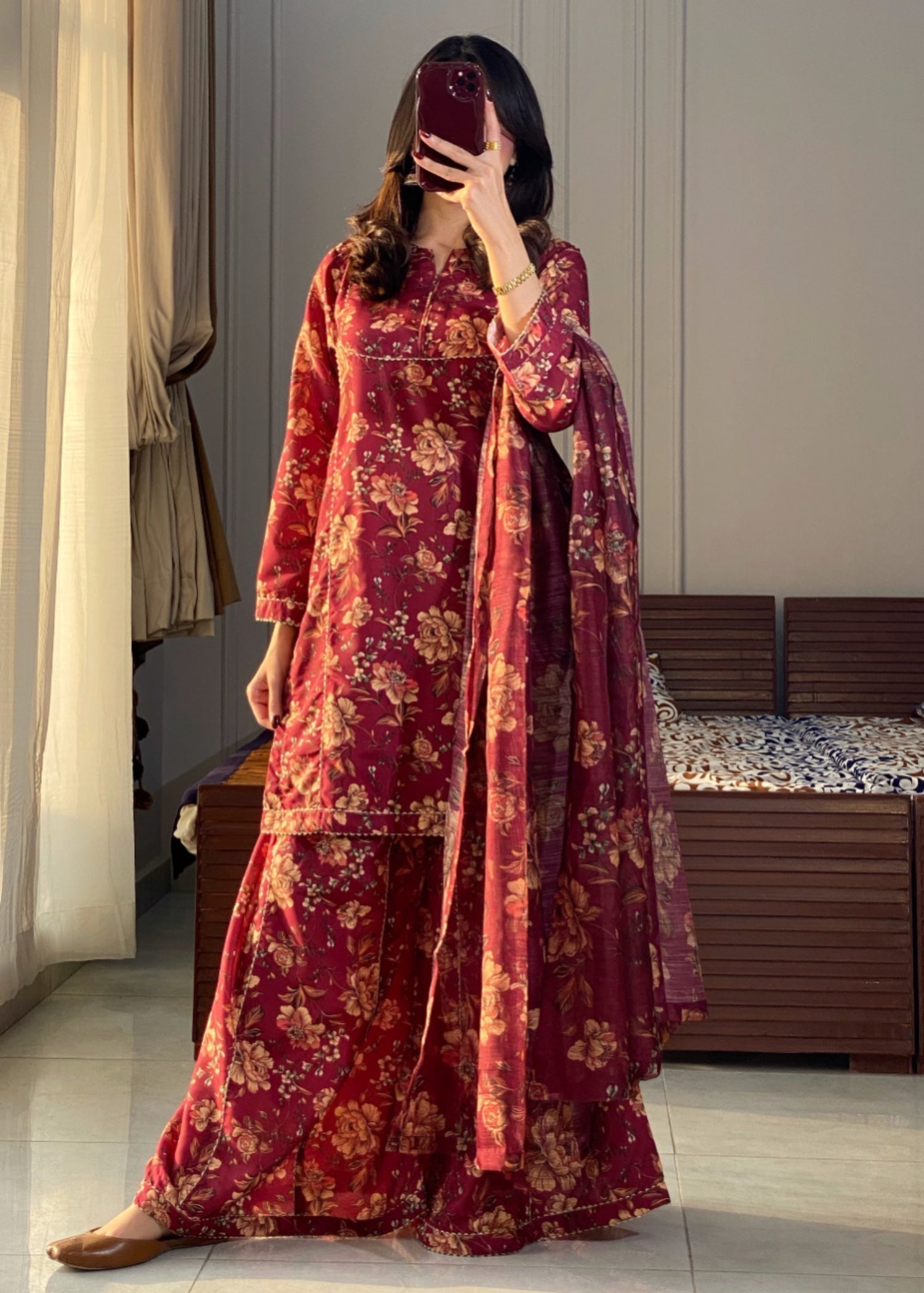 Ayesha B maroon (seema) Women 3pcs