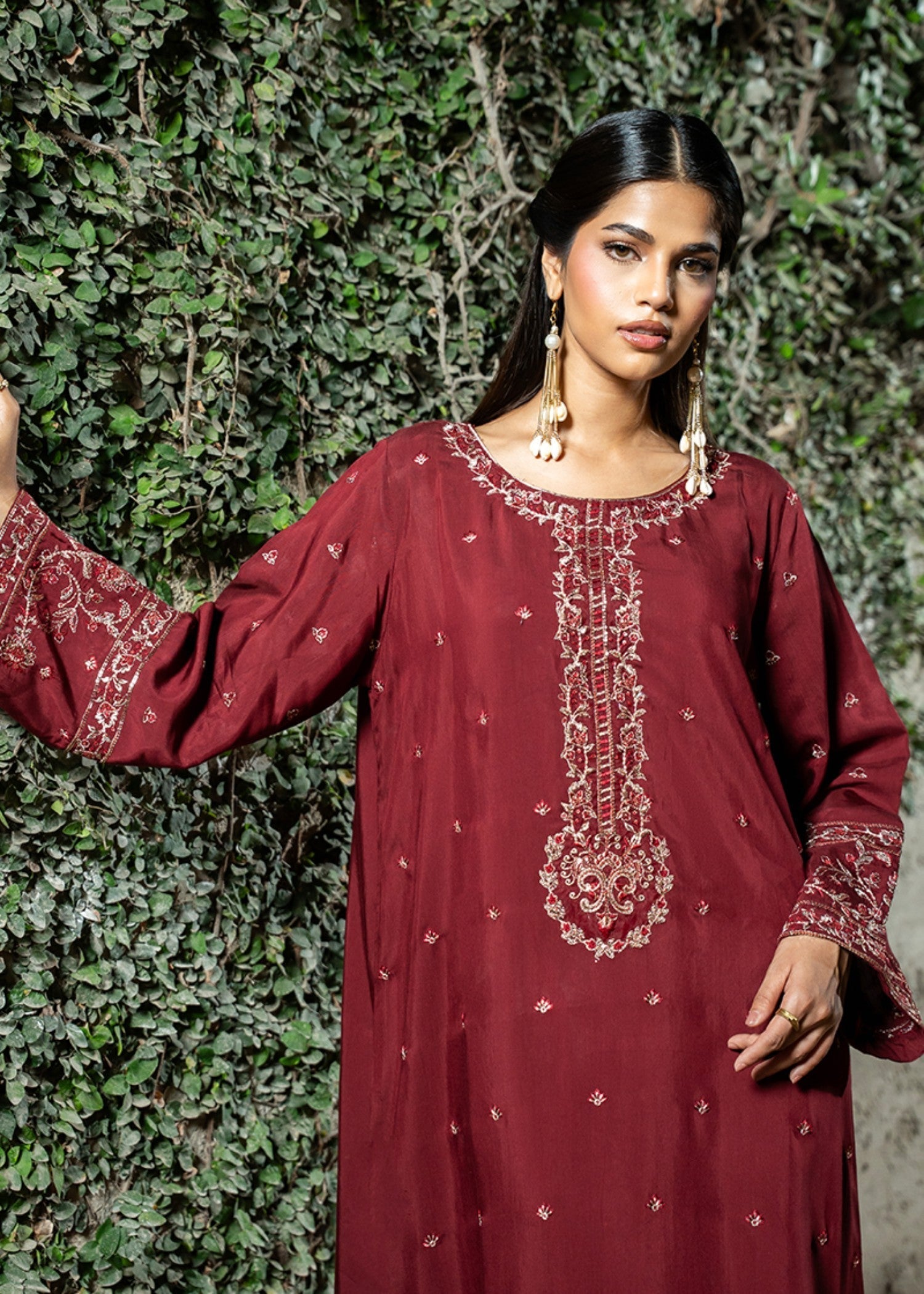 Kross Kulture Embroidered Viscose Kaftan 1574 Women 1pcs