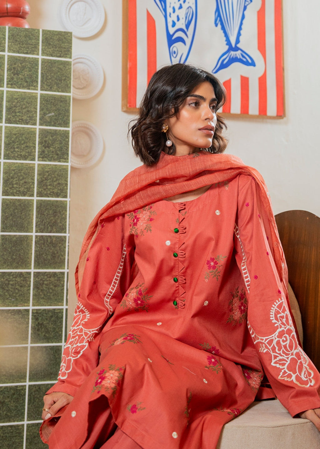 Kross Kulture Embroidered Lawn Suit 01522 Women 3pcs