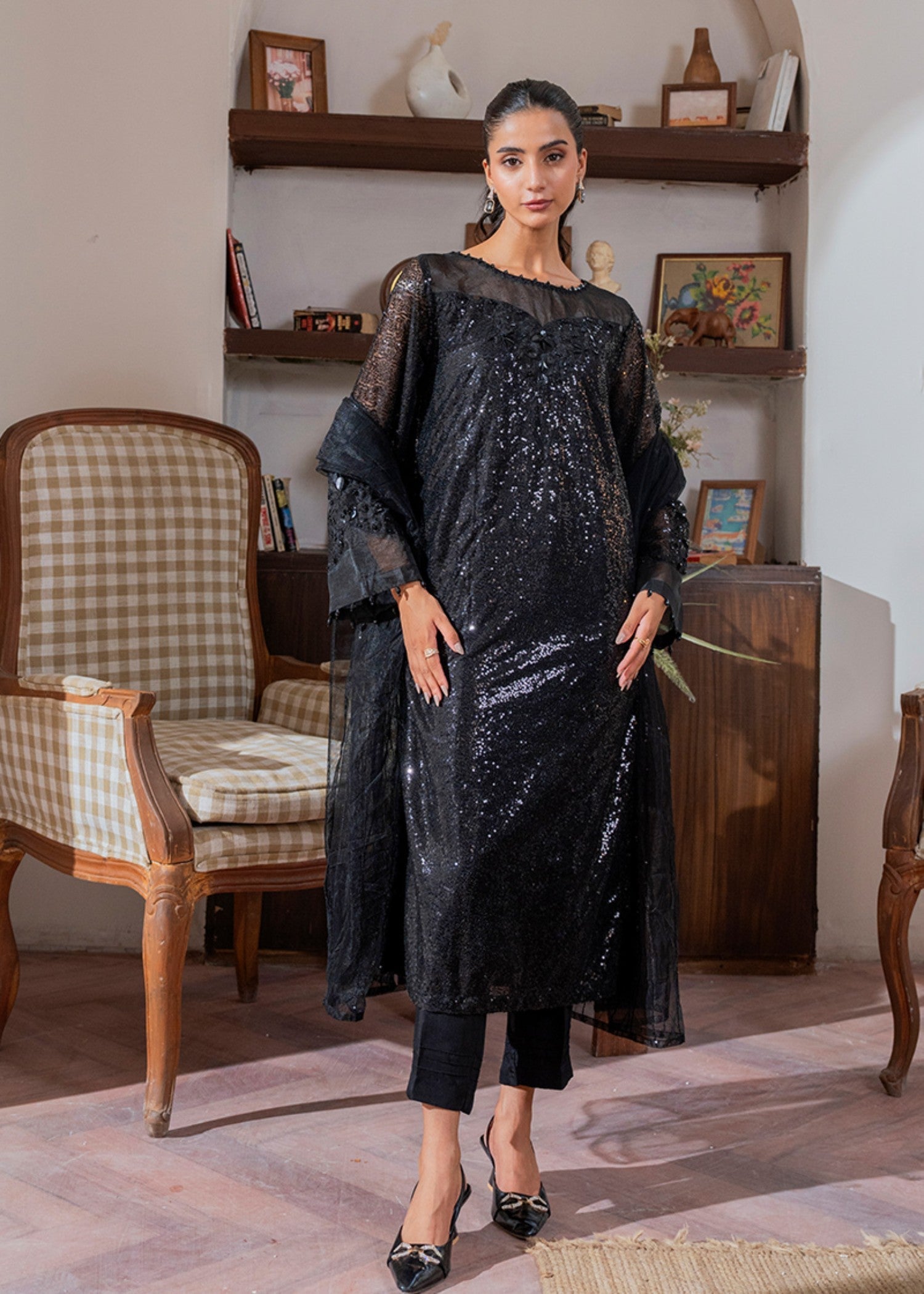 Kross Kulture Luxe Sequin Net Suit 01562 Women 3pcs