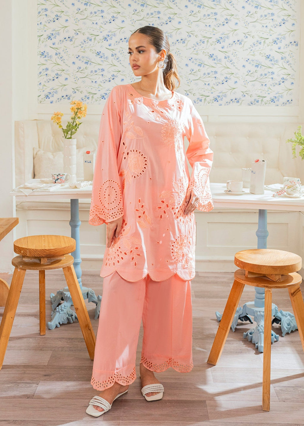 Kross Kulture Embroidered Cotton Silk Suit 01671 Women 2pcs