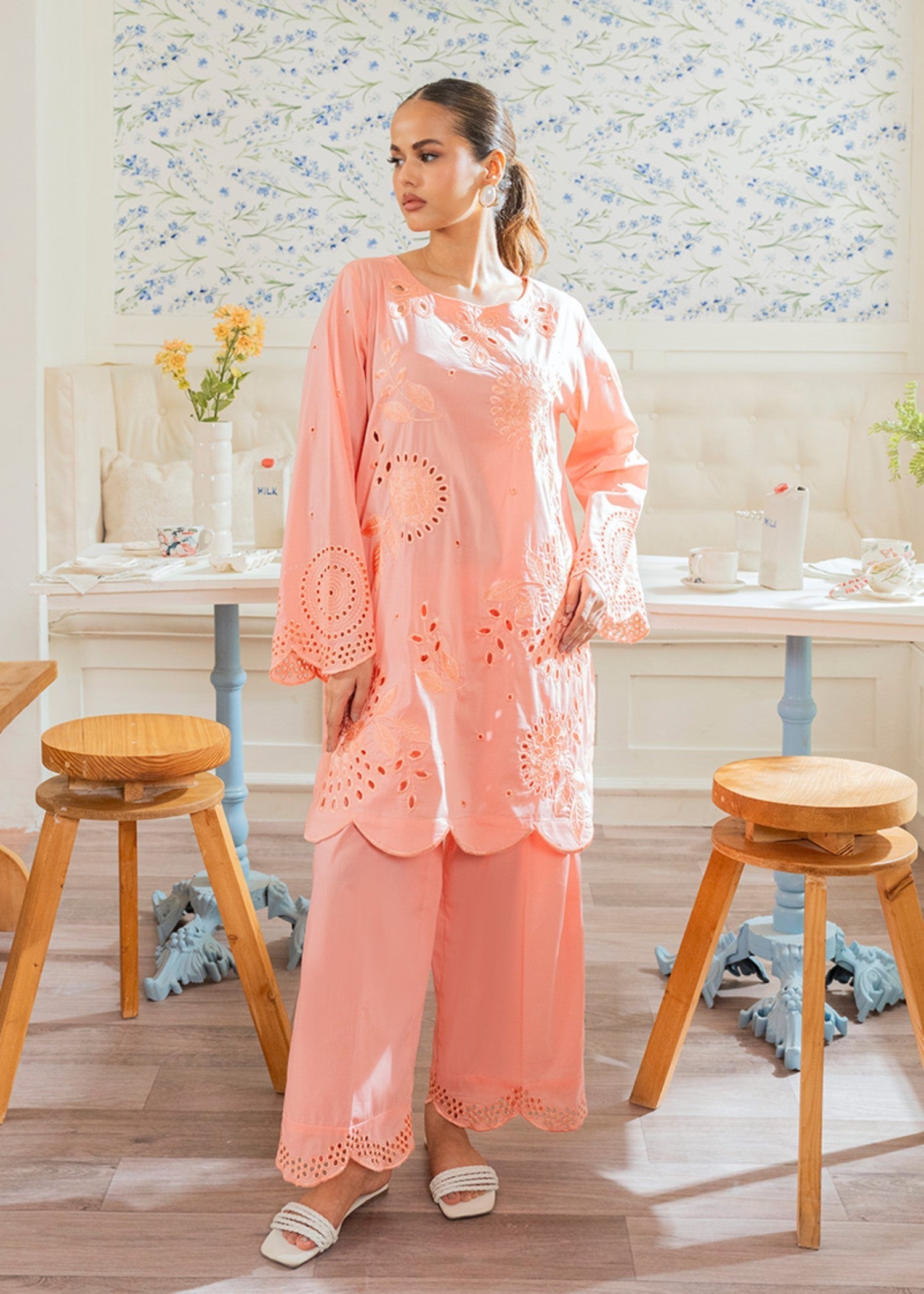 Kross Kulture Embroidered Cotton Silk Suit 01671 Women 2pcs