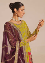 Ayesha Closet Naurattan Olive Women 3pcs