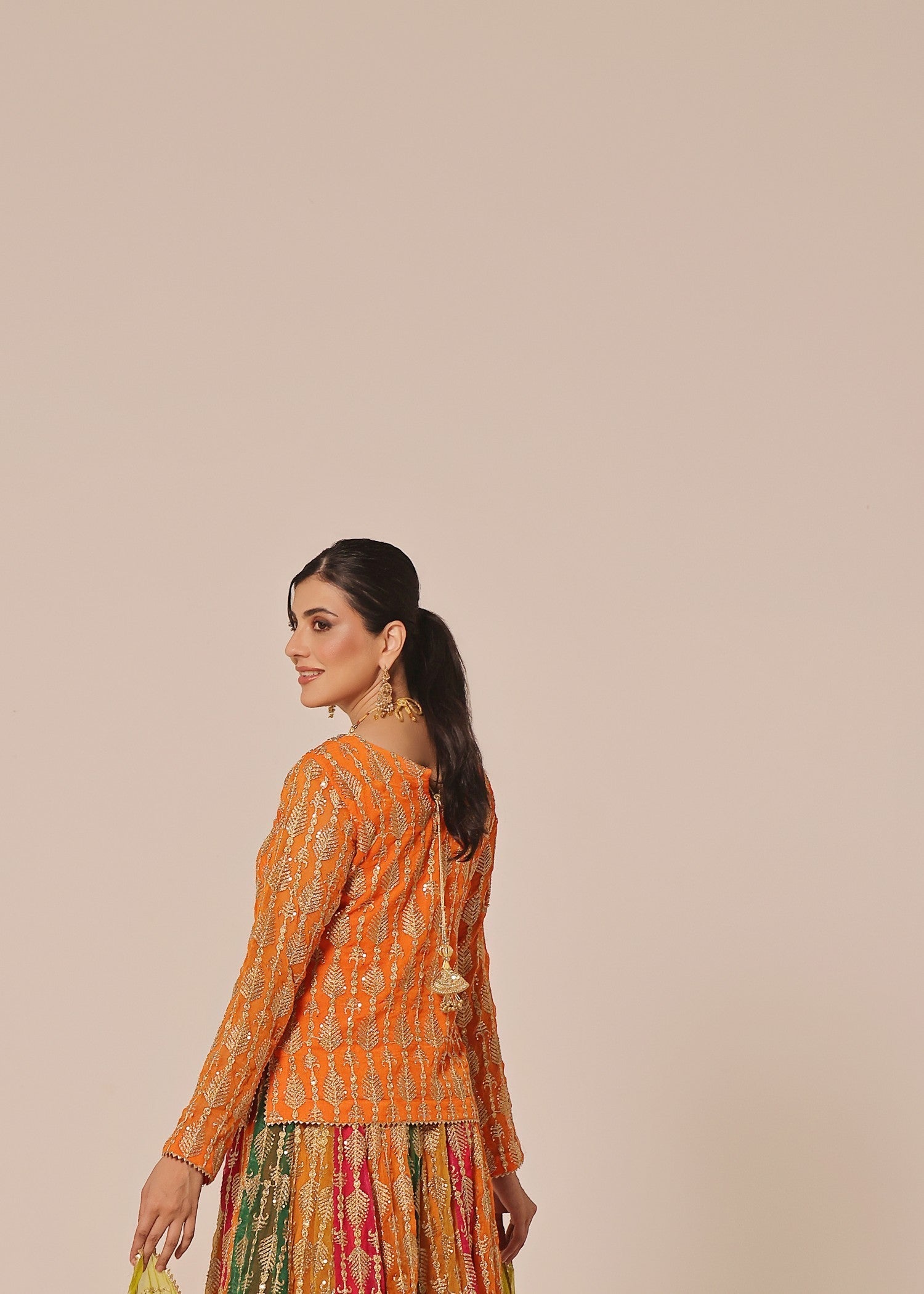 Ayesha Closet Naurattan Orange Women 3pcs