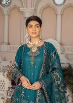 Pehnawa By Bin Akram’s GRACEFUL TEAL CHIFFON Women 3pcs