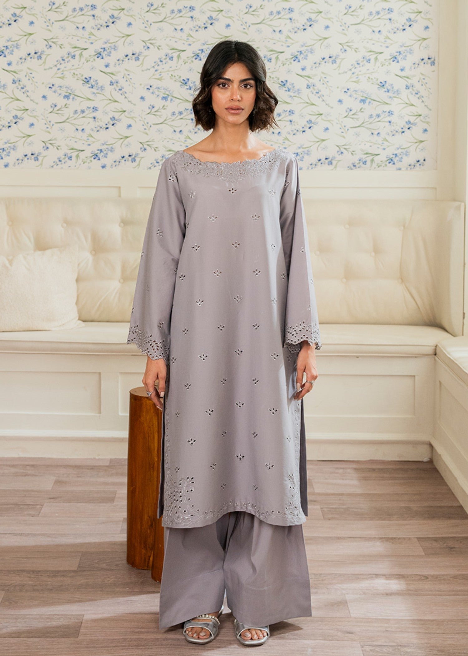 Kross Kulture Embroidered Cotton Silk 01672 Women 2pcs