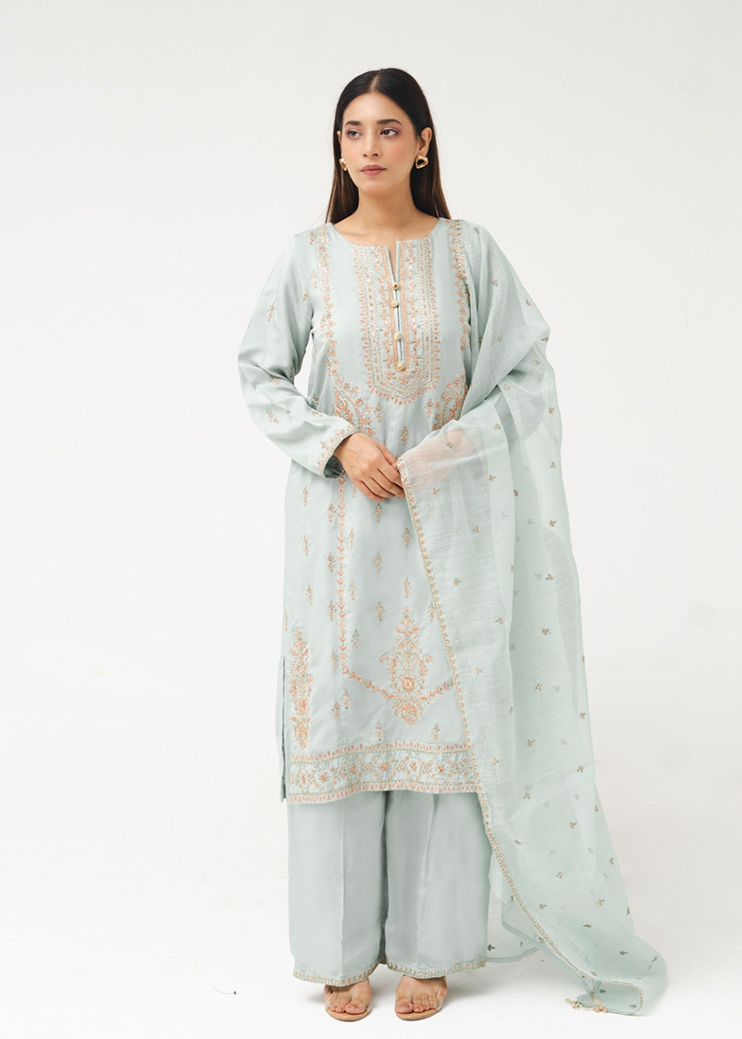 Kross Kulture Embroidered Viscose Suit 1624 Women 3pcs