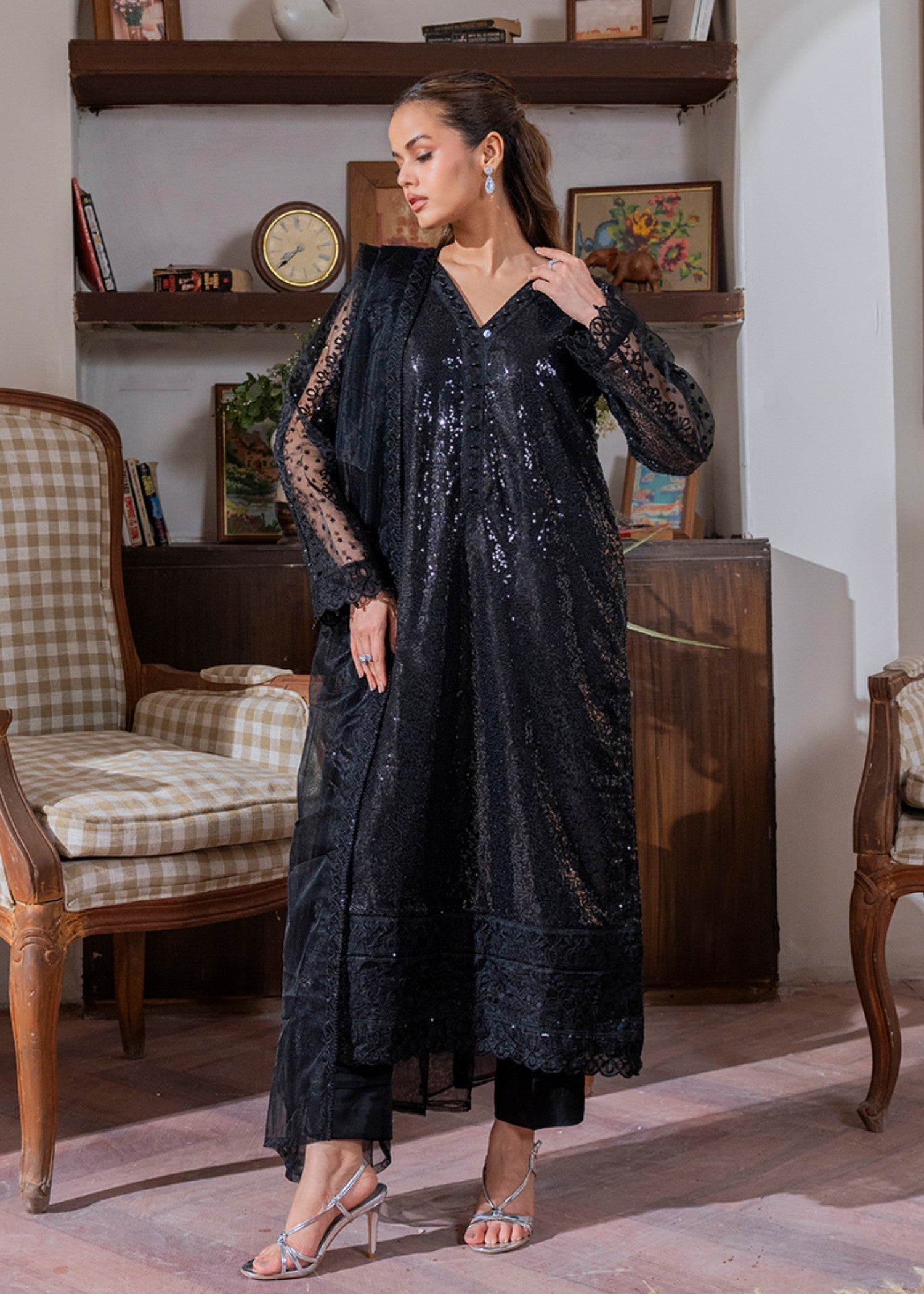 Kross Kulture Luxe Sequin Net Suit 01627 Women 3pcs