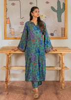 Kross Kulture Digital Printed and Embroidered Silk Lawn 01665 Women 2pcs