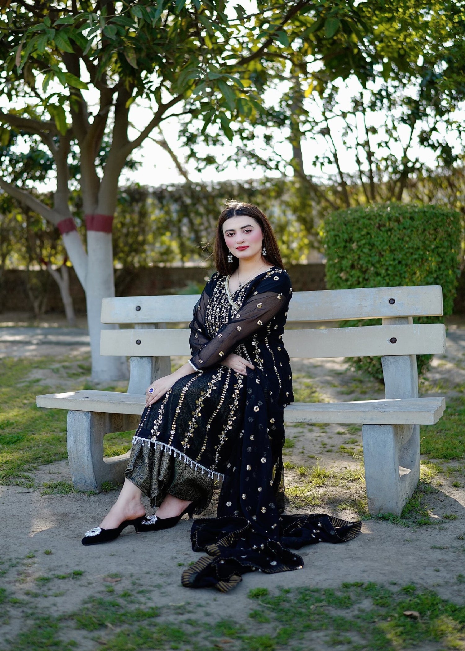 Four Season Boutique Noor E Hania Angrakha Black Women 3pcs