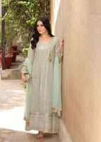 Manahils Angrakha 122 DIVINE MINT GREEN Women 3pcs