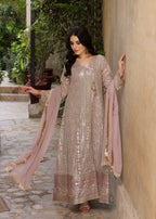 Manahils Angrakha 122 DIVINE Tea Rose Women 3pcs