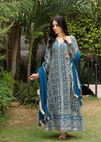 Manahils Angrakha 122 DIVINE ZINC BLUE Women 3pcs