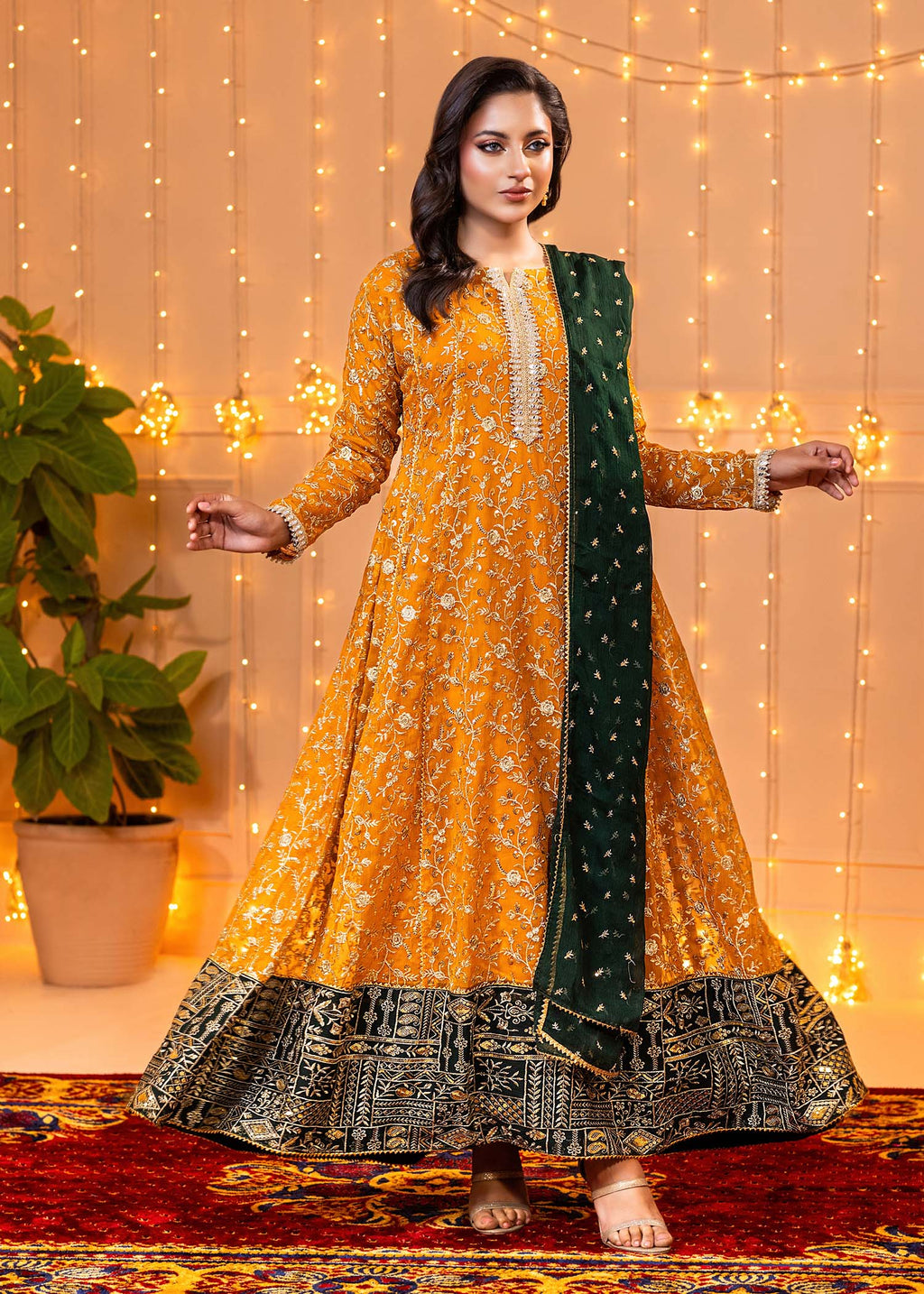 Ayesha Closet Hajra Noor Mustard Women 3pcs
