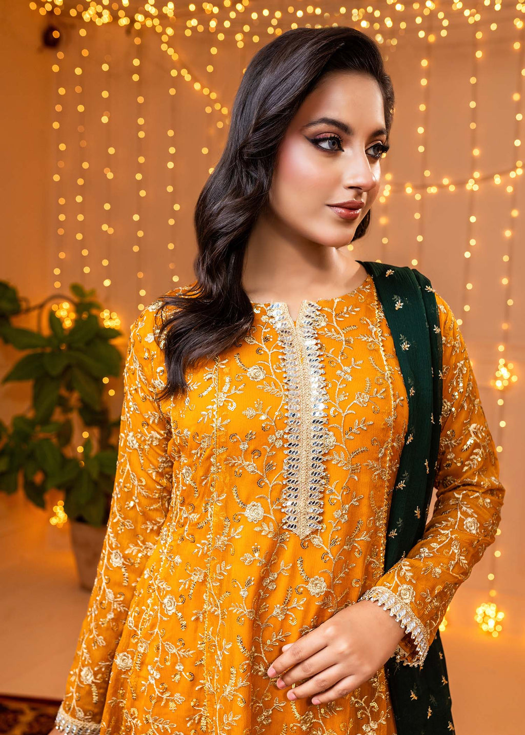 Ayesha Closet Hajra Noor Mustard Women 3pcs
