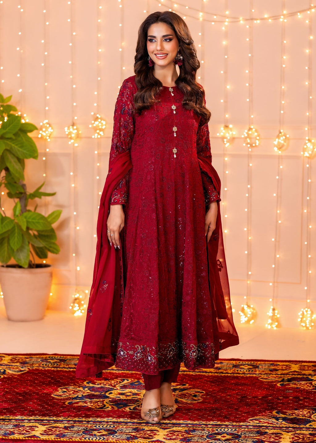 Ayesha Closet Dilaara Maroon Women 3pcs
