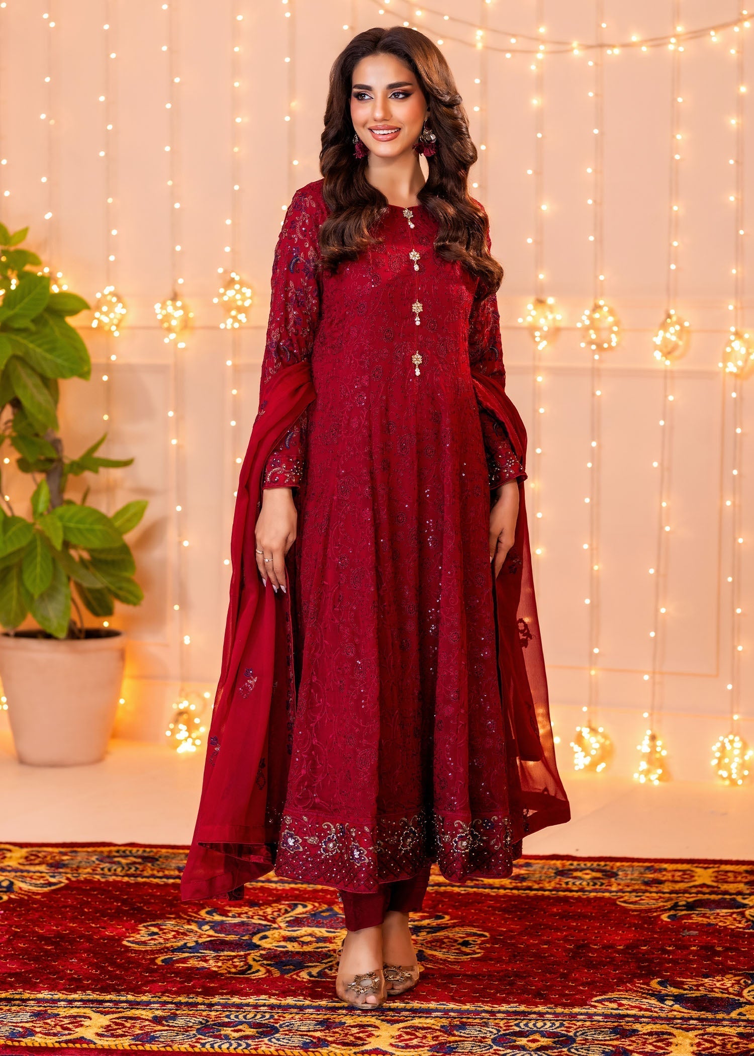 Ayesha Closet Dilaara Maroon Women 3pcs
