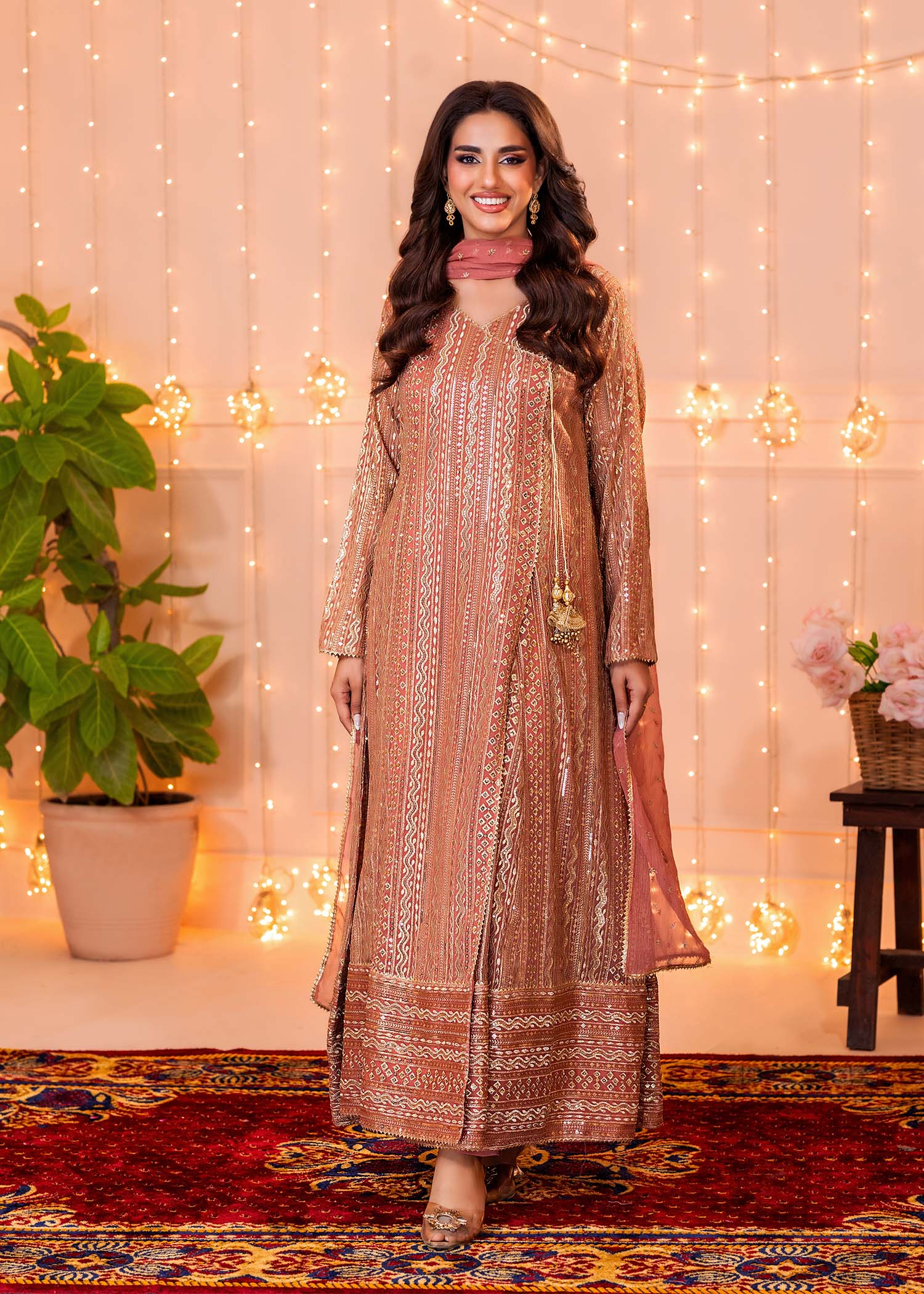 Ayesha Closet Zulaikha Coral Pink Women 3pcs