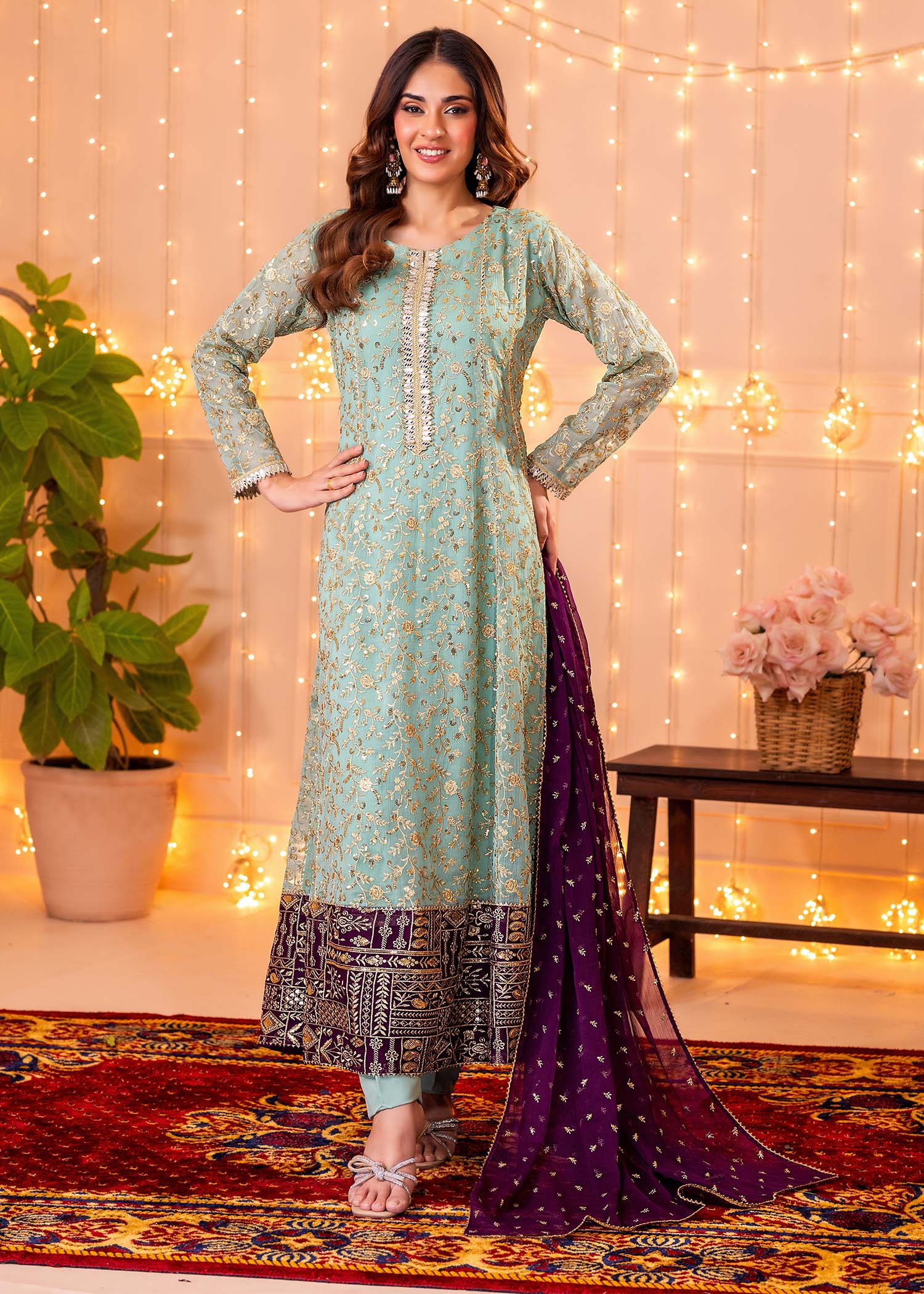 Ayesha Closet Hajra Noor Aqua Women 3pcs