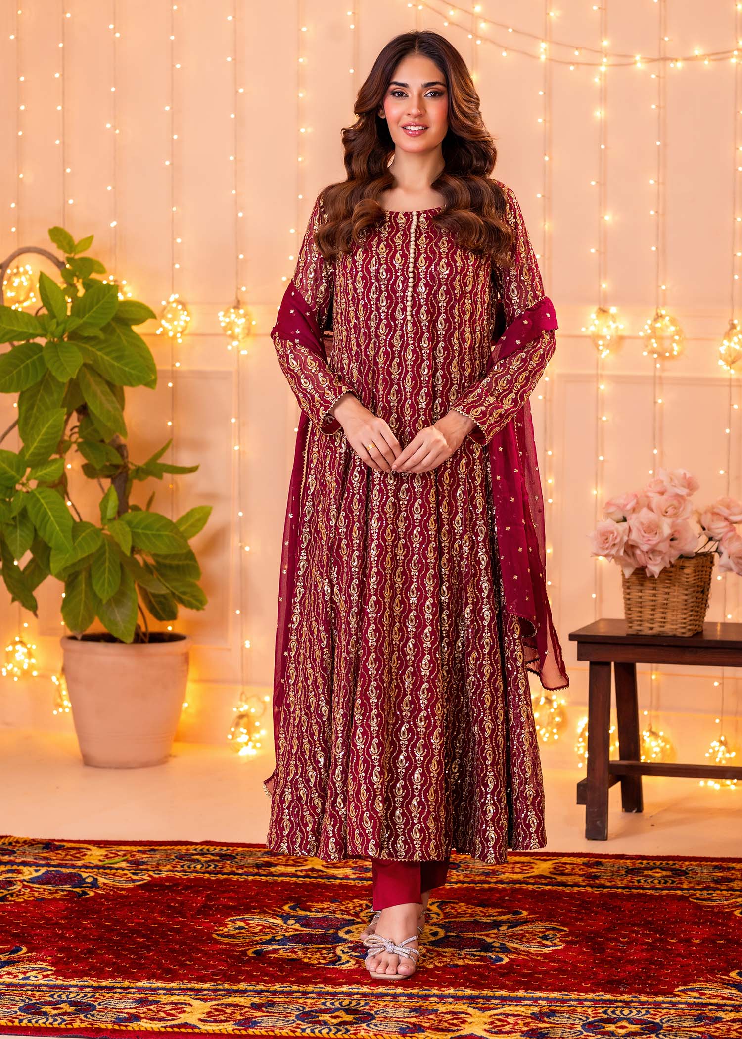Ayesha Closet Shireen Gul Maroon Women 3pcs