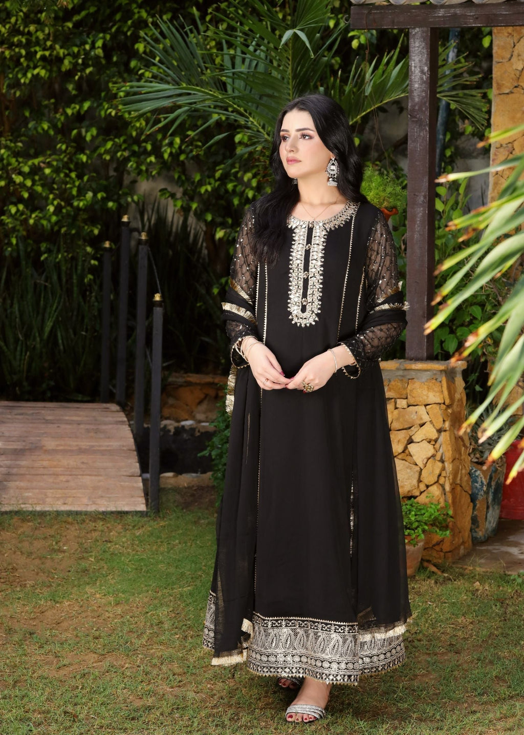 Manahils KURTI 123 BLACK Women 3pcs