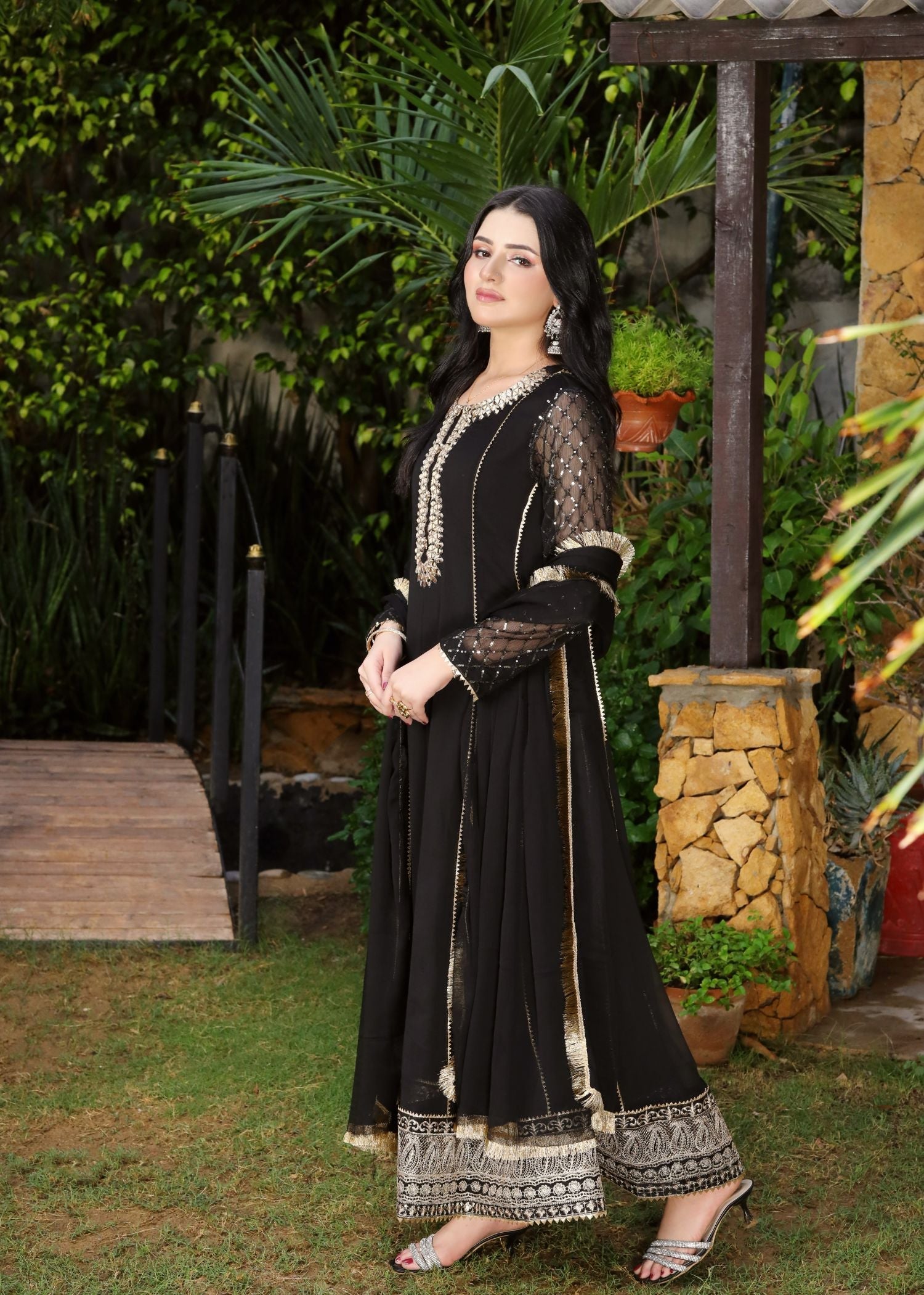 Manahils KURTI 123 BLACK Women 3pcs