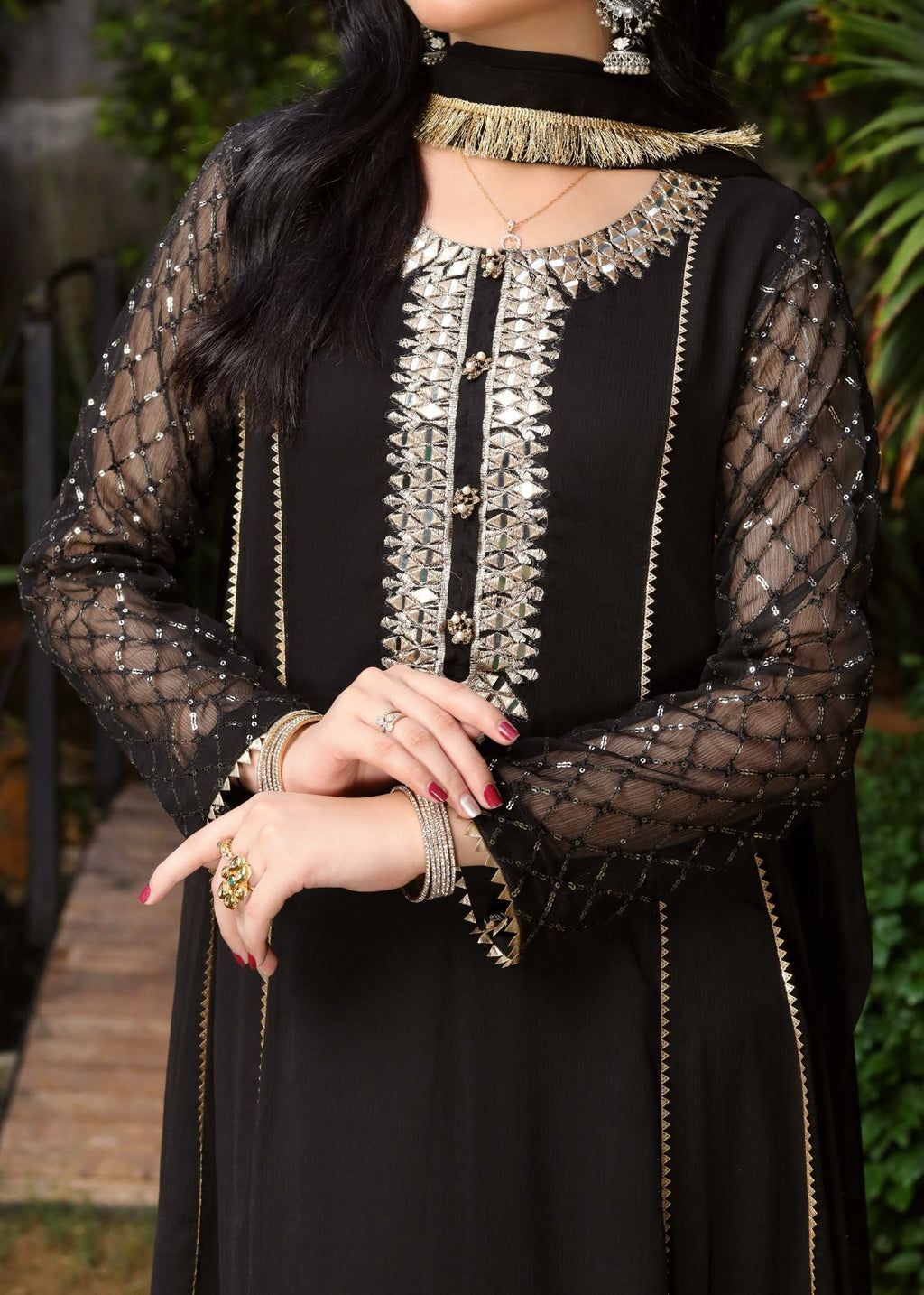 Manahils KURTI 123 BLACK Women 3pcs