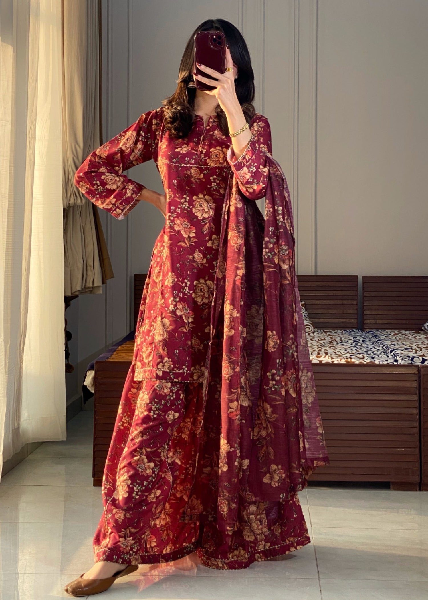 Ayesha B maroon (seema) Women 3pcs