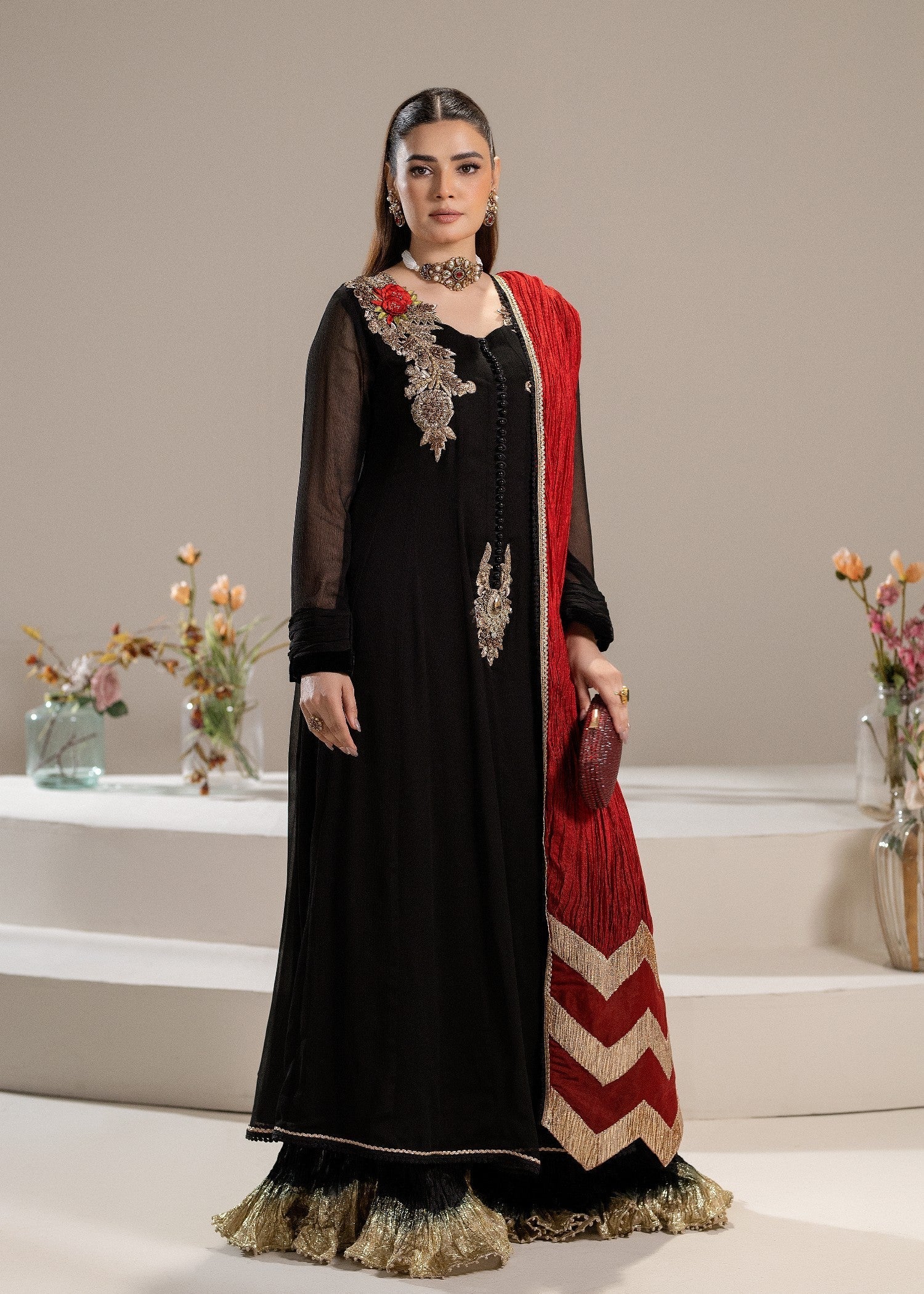 Khuda Baksh Creations M 110 Black Women 4pcs