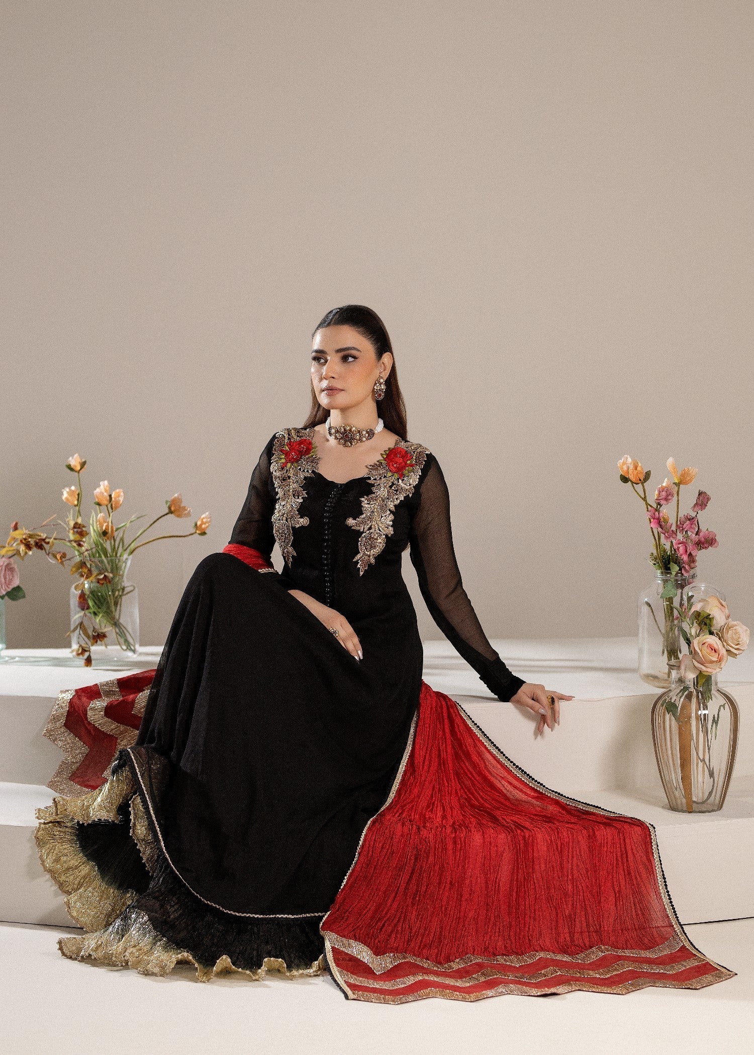 Khuda Baksh Creations M 110 Black Women 4pcs