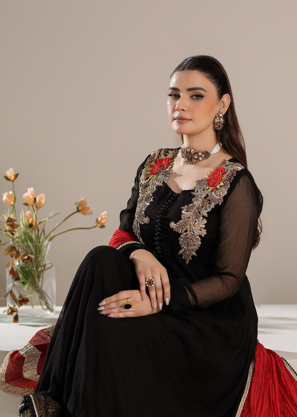 Khuda Baksh Creations M 110 Black Women 4pcs