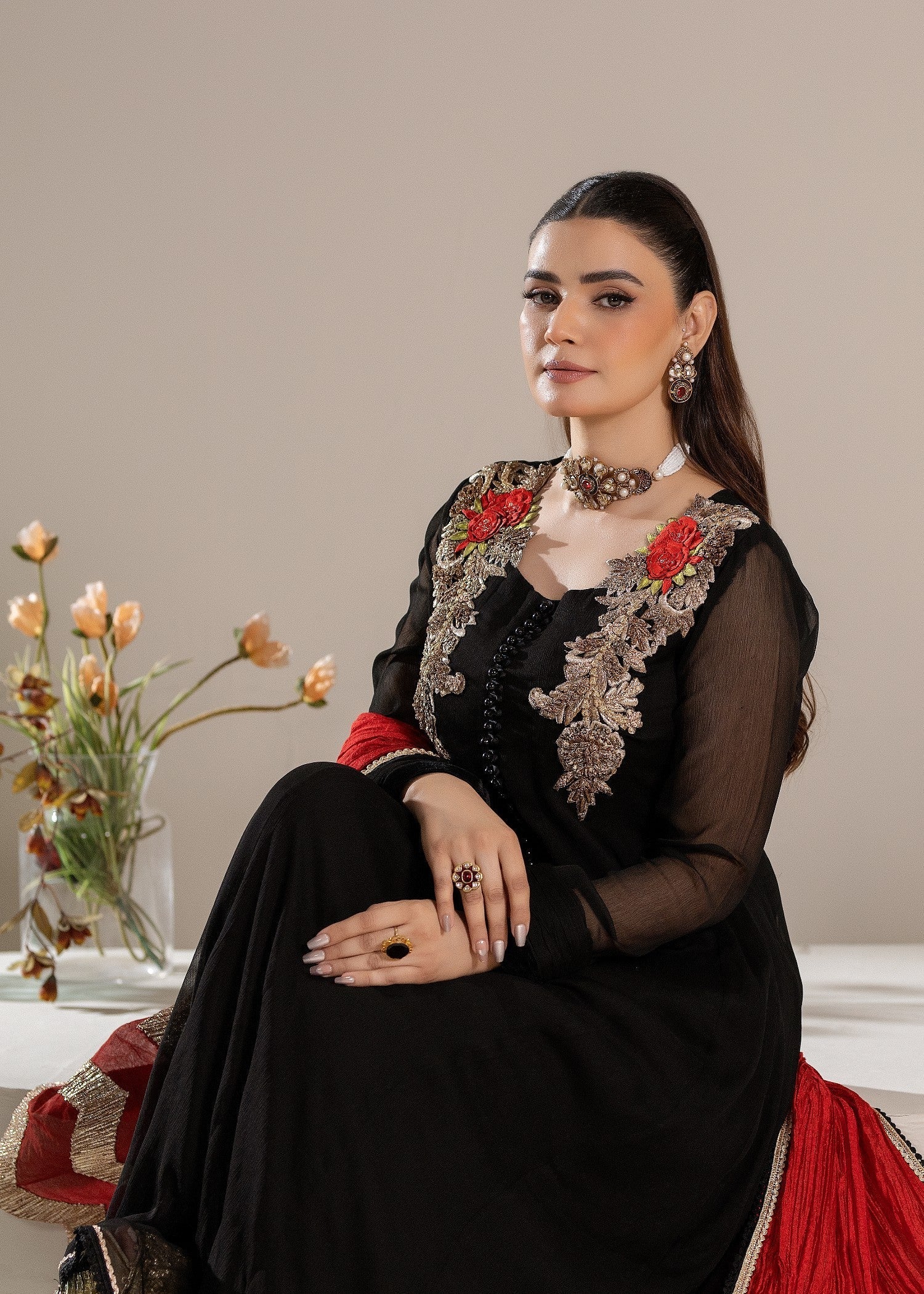 Khuda Baksh Creations M 110 Black Women 4pcs