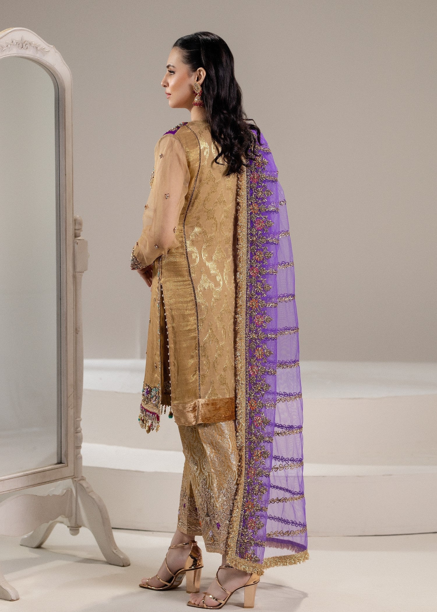 Khuda Baksh Creations Z 306 Gold Women 4pcs