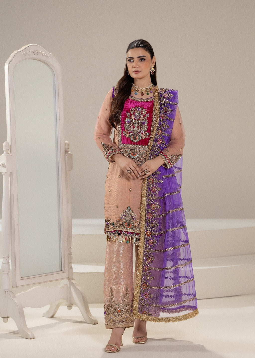 Khuda Baksh Creations Z 306 Pink Women 4pcs