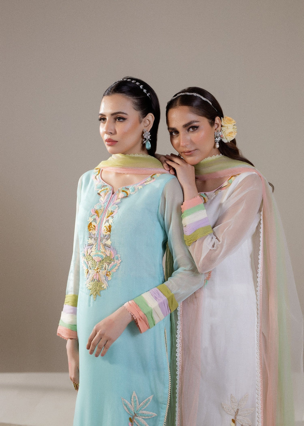 Khuda Baksh Creations M 108 Cyan Women 4pcs