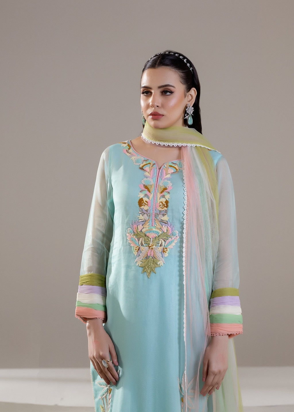 Khuda Baksh Creations M 108 Cyan Women 4pcs
