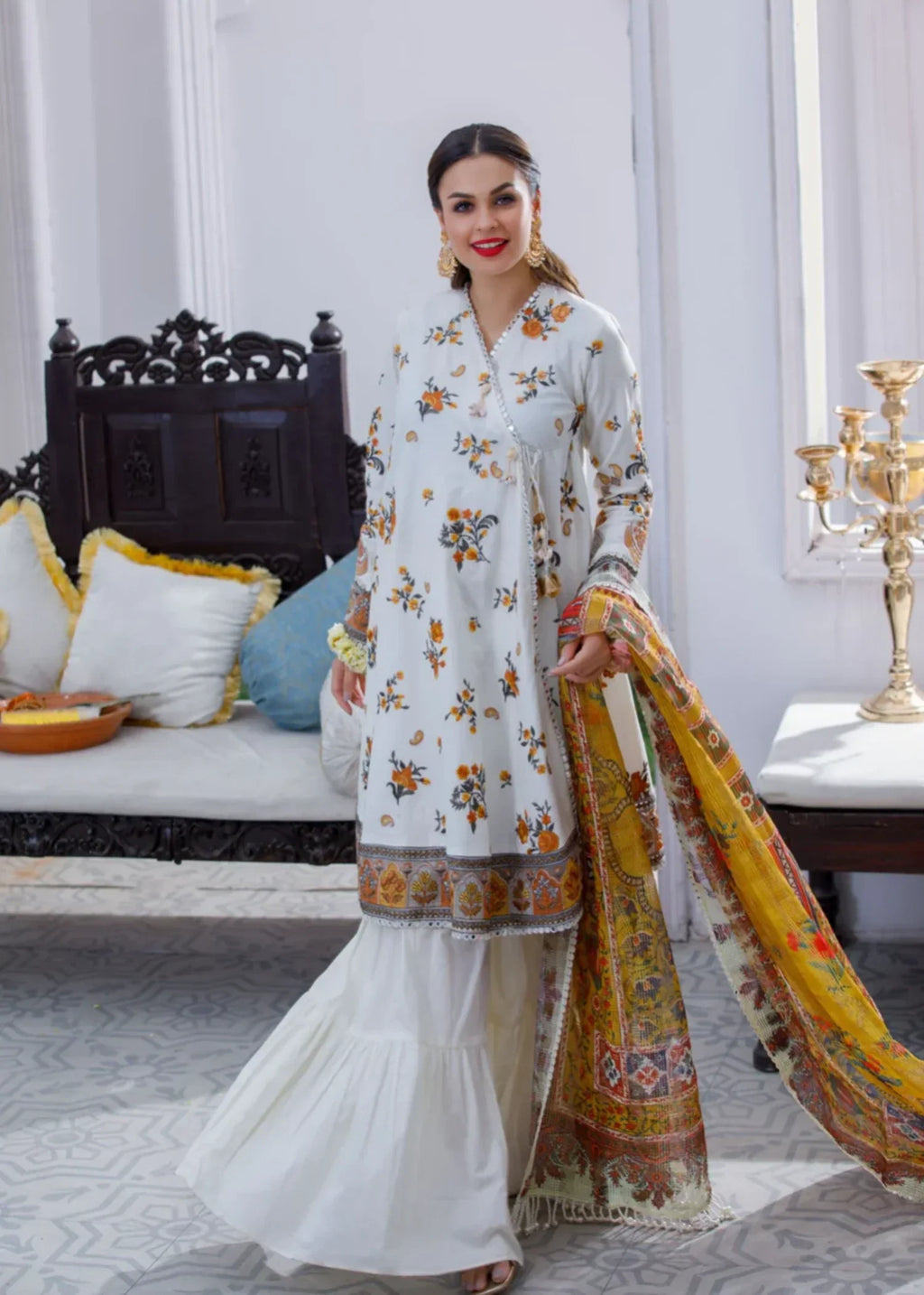 Mehryam Collection Mom Luxury Pret Off White Women 3pcs