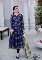 Mehryam Collection Mom Luxury Pret Blue Women 3pcs