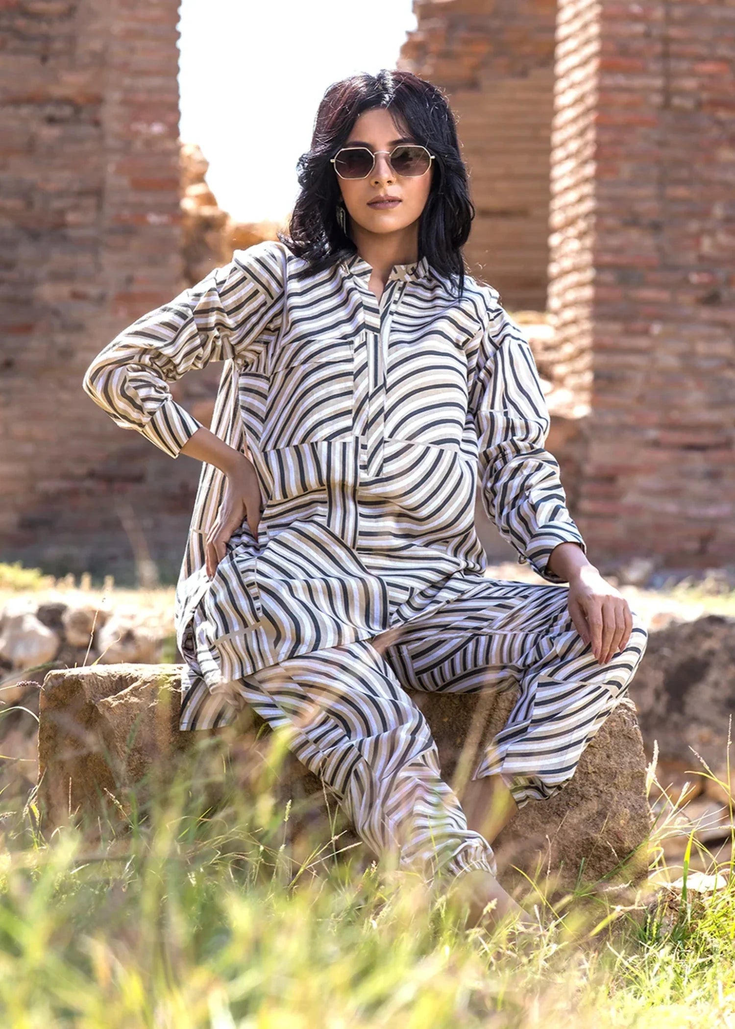 Urban Cut Stitched Printed Co Ord Set Women 2pcs
