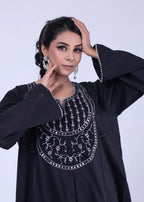 Urban Cut Solid Cotton Stitched Kurta Black Women 1pcs