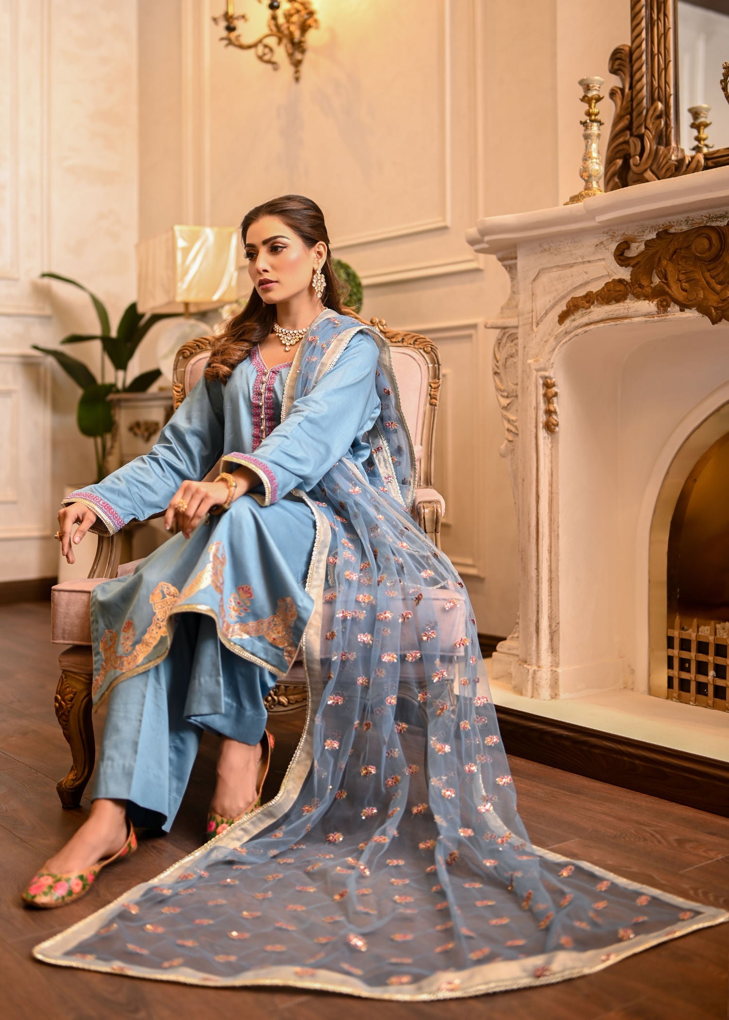 Unaiza Mir Azure Sage Women 3pcs