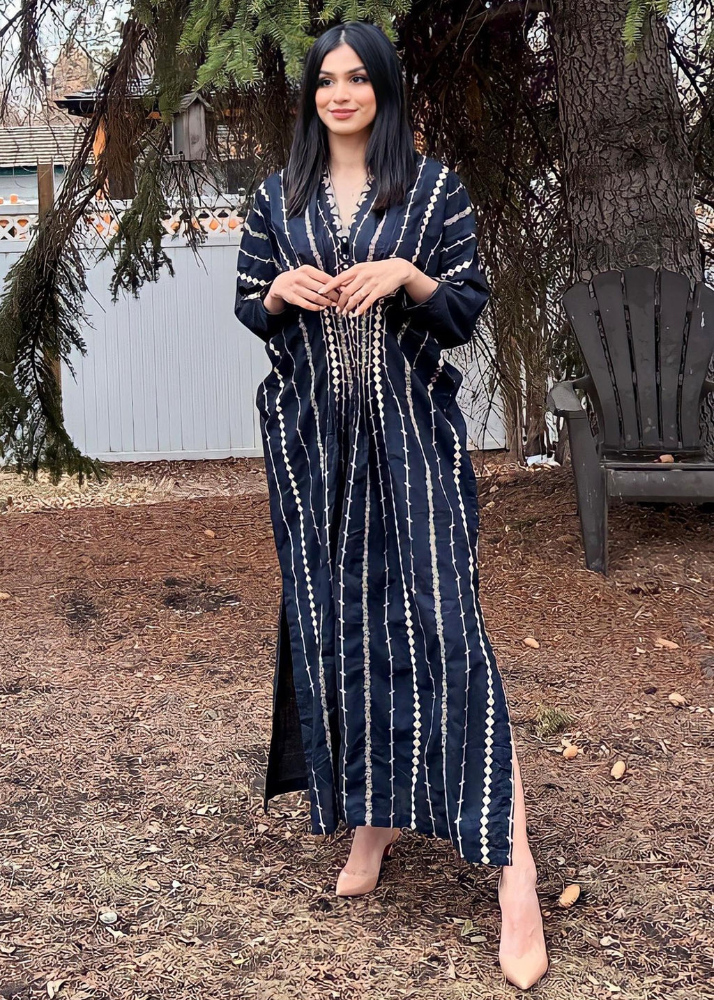Sahibas By Mirza Charcoal Kaftan Women 1pcs