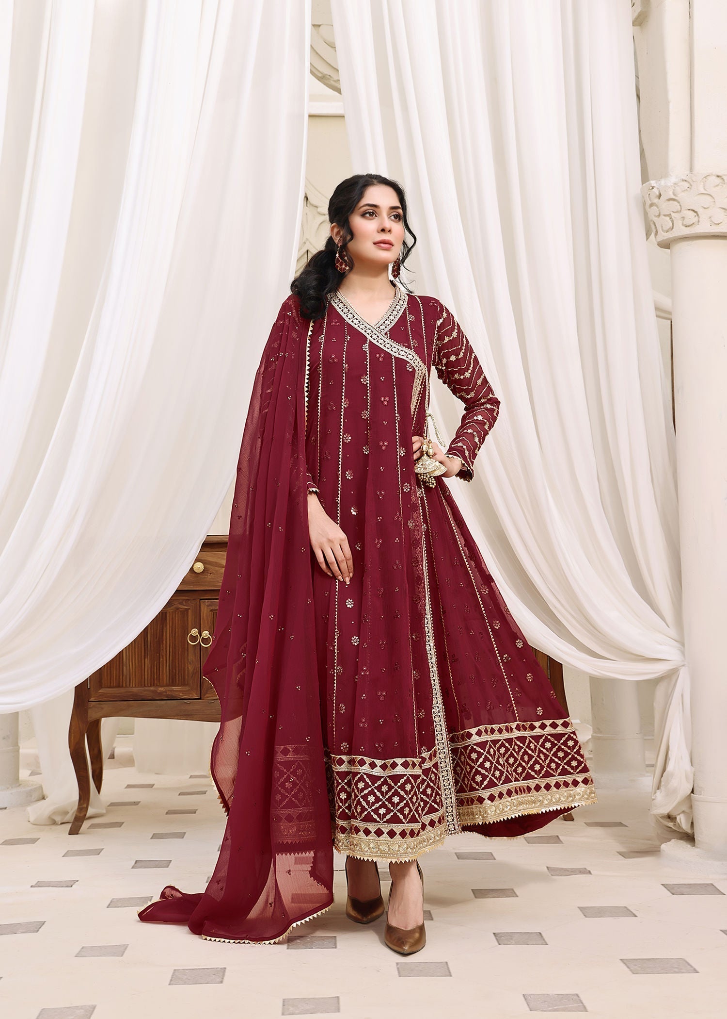 Abaan Zohan NAYAAB Maroon Women 4pcs