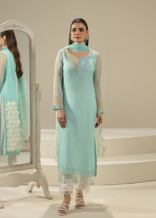 Khuda Baksh Creations Z 305 Cyan Women 4pcs